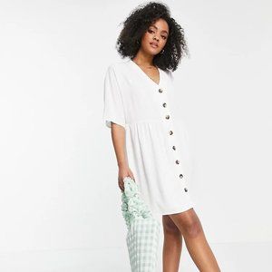 ASOS V Neck Button Down Mini Smock Dress